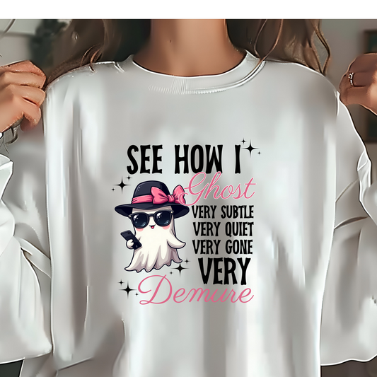 DTF Shirt Transfer - Ready to Press - Demure -  DTF100225