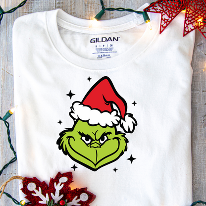 DTF Shirt Transfer - Ready to Press - Grinch Face -  DTF100311