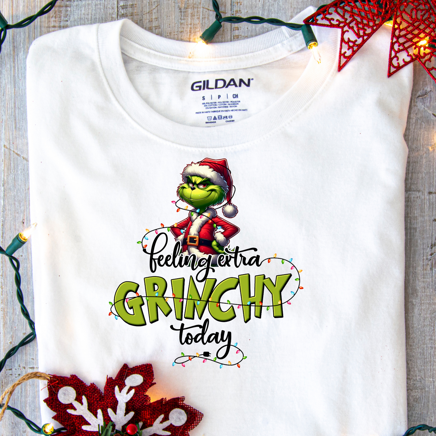 DTF Shirt Transfer - Ready to Press - Grinchy Today -  DTF100356