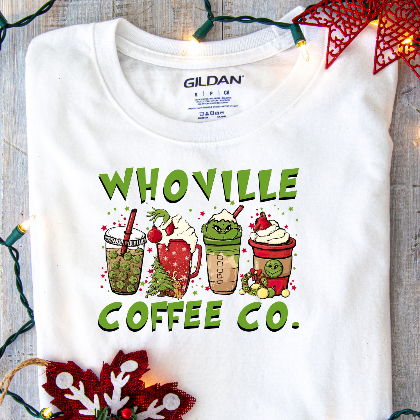 DTF Shirt Transfer - Ready to Press - Whoville Coffee -  DTF100383