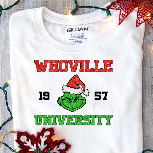 DTF Shirt Transfer - Ready to Press - Whoville University -  DTF100424