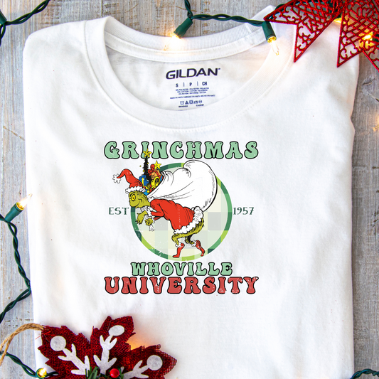 DTF Shirt Transfer - Ready to Press - Whoville University -  DTF100429