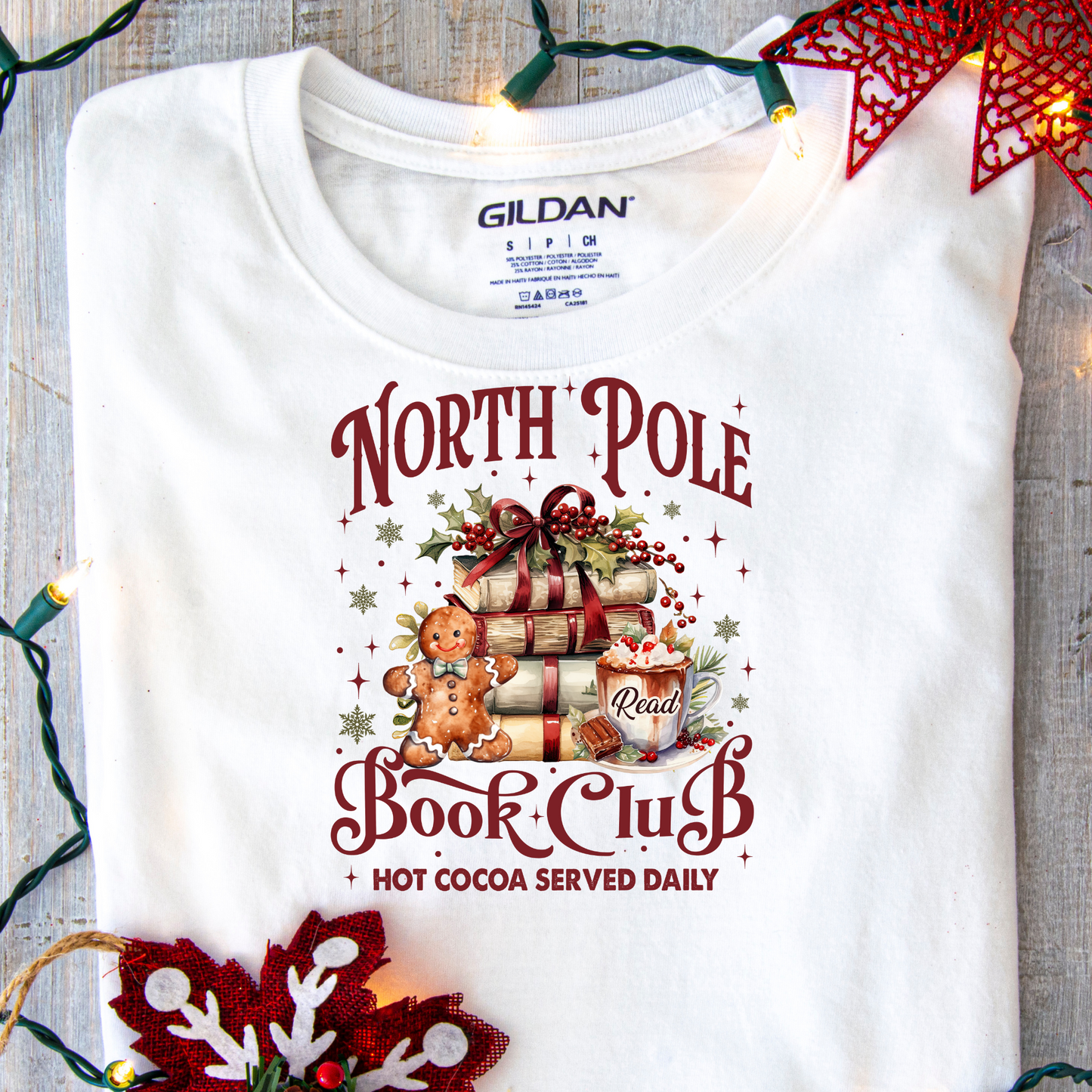 DTF Shirt Transfer - Ready to Press - North Pole Book Club -  DTF100442