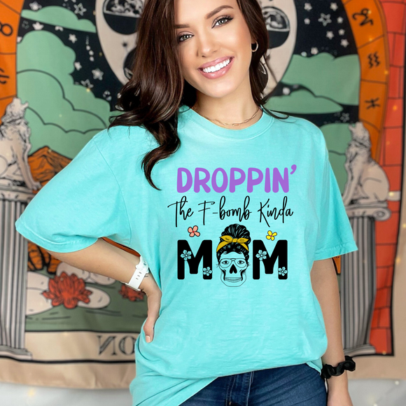 DTF Shirt Transfer - Droppin The F Bomb Mom - DTF100029 - Cutey K Blanks