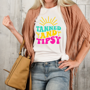 DTF Shirt Transfer - Tanned And Tipsy - DTF100040