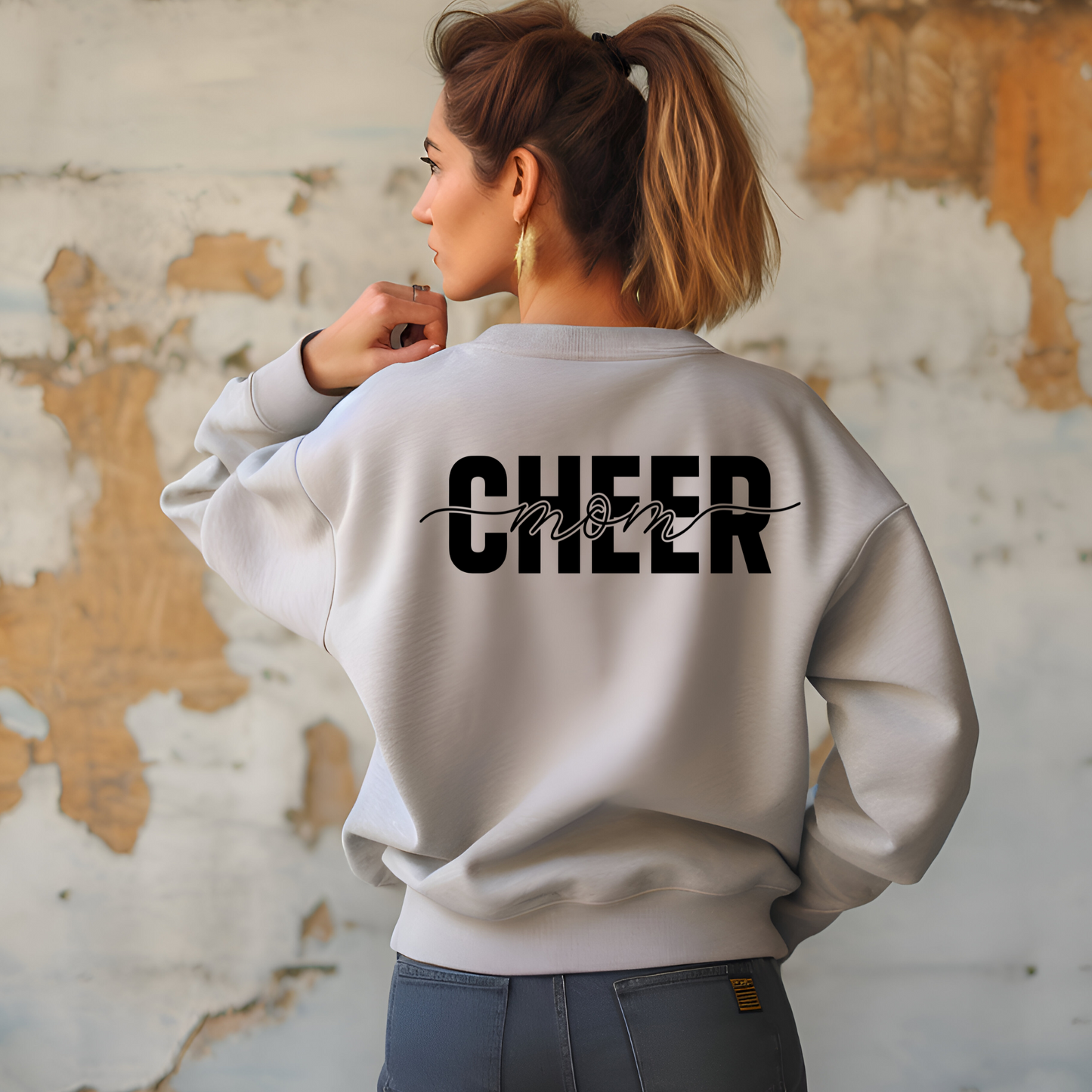 Clear Film Single Colour Soft Thin Matte Screen Print Transfer: Cheer Mom