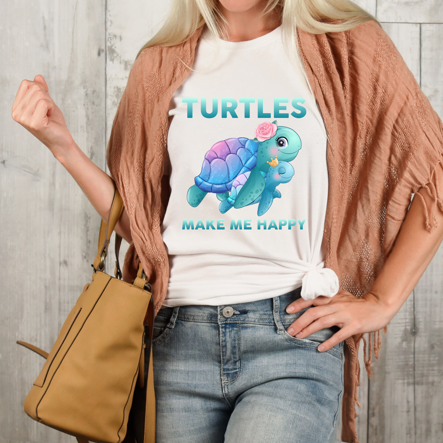 DTF Shirt Transfer - Turtles Make Me Happy -  DTF100073