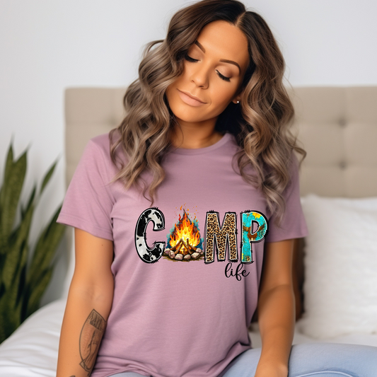 In Stock DTF Shirt Transfer - Camp Life