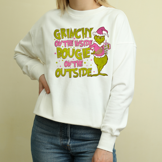 DTF Shirt Transfer - Ready to Press - Grinchy Inside, Bougie Outside -  DTF100080