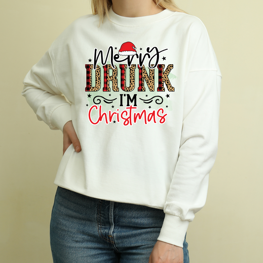 DTF Shirt Transfer - Ready to Press - Merry Drunk I'm Christmas -  DTF100099