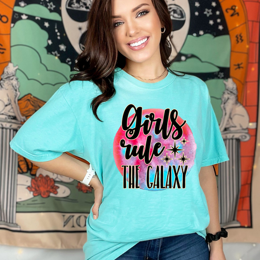 DTF Shirt Transfer - Girls Rule The Galaxy - DTF100020 - Cutey K Blanks