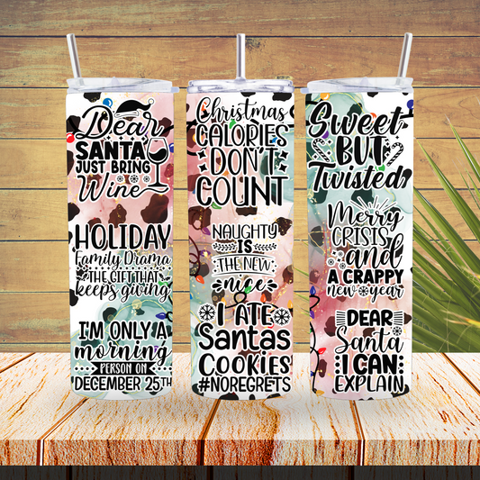 Vinyl Tumbler Wraps  - Holiday Words - TW100472