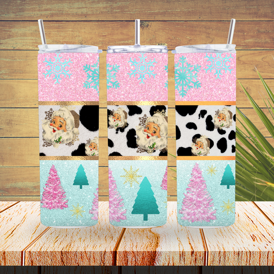 Vinyl Tumbler Wraps  - Pink Christmas Tree - TW100477