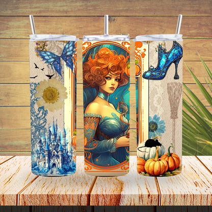 Ready to Use - Sublimation or Vinyl Tumbler Wraps  - Cinderella Magical- TW100484