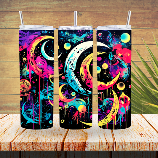 Ready to Use - Sublimation or Vinyl Tumbler Wraps  - Graffiti Moon - TW100596