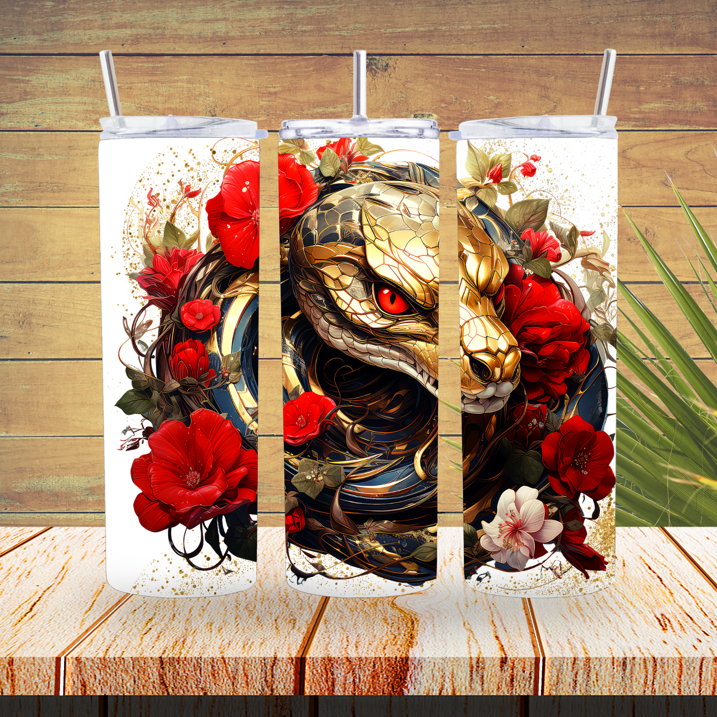 Ready to Use - Sublimation or Vinyl Tumbler Wraps  - 3D Snake - TW100605