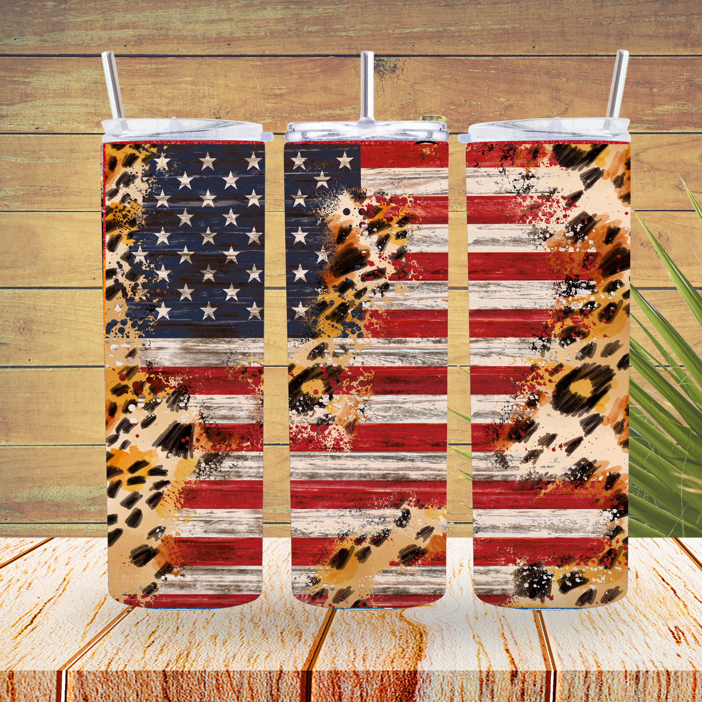 Vinyl Tumbler Wraps  - USA Leopard - TW100204