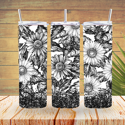 Ready to Use - Sublimation or Vinyl Tumbler Wraps  - Flowers - TW100209