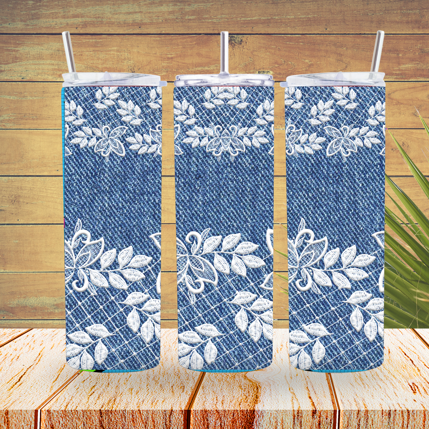 Ready to Use - Sublimation or Vinyl Tumbler Wraps  - Denim - TW100215