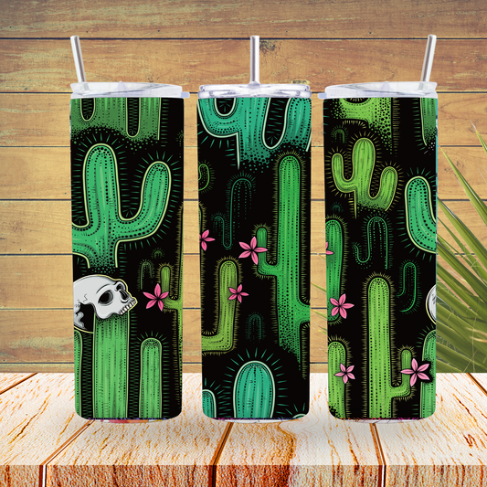 Ready to Use - Sublimation or Vinyl Tumbler Wraps  - Cactus - TW100228