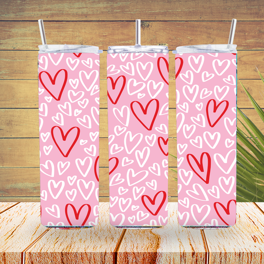 Vinyl Tumbler Wraps  - Hearts - TW100230