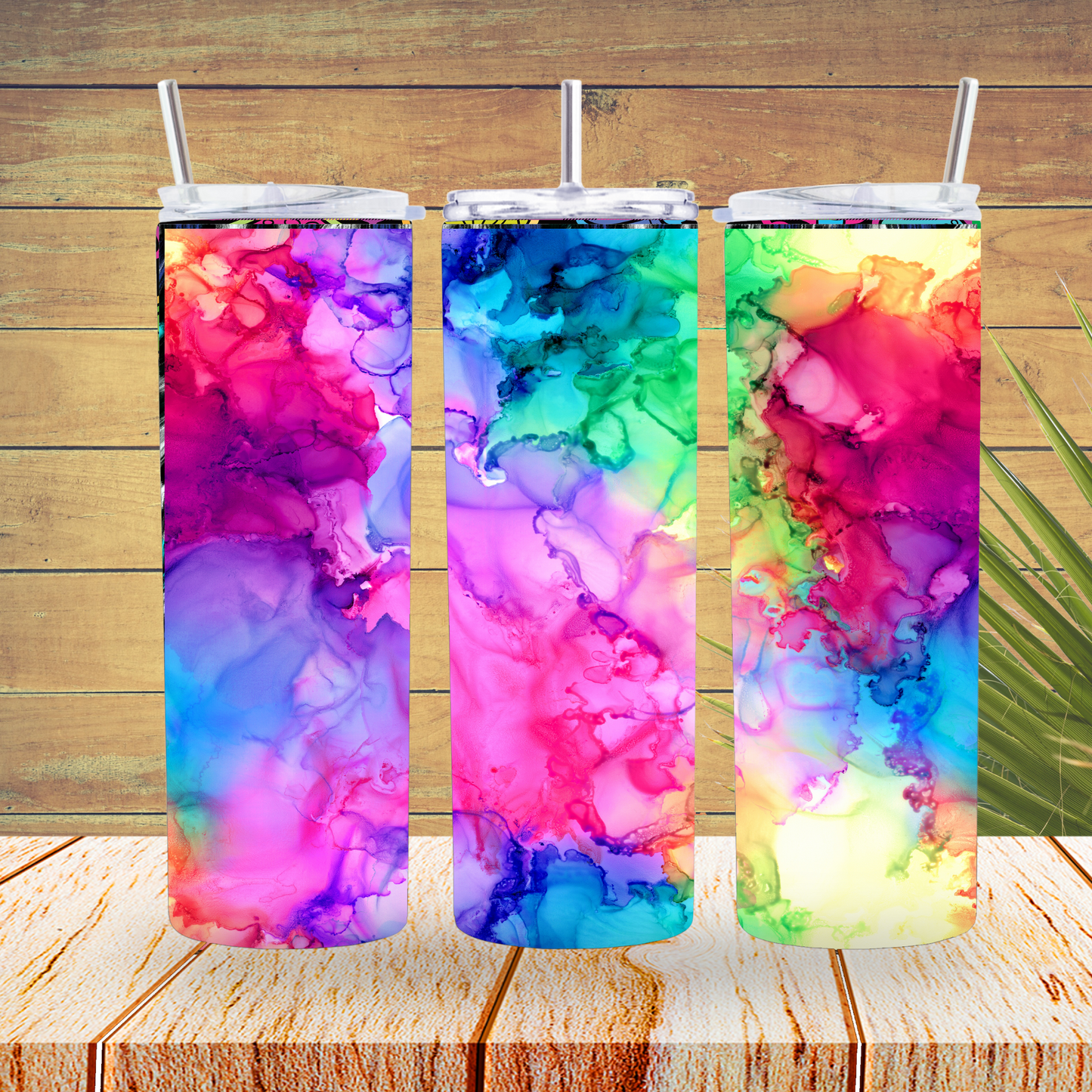 Ready to Use - Sublimation or Vinyl Tumbler Wraps  - Alcohol Ink - TW100244