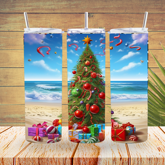 Ready to Use - Sublimation or Vinyl Tumbler Wraps  - Christmas In July - TW100248