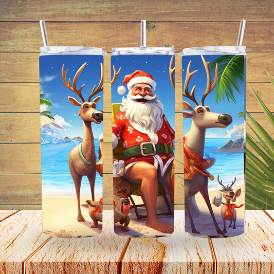 Ready to Use - Sublimation or Vinyl Tumbler Wraps  - Christmas In July - TW100250
