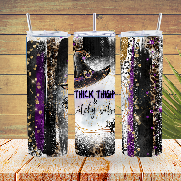 Vinyl Tumbler Wraps  - Thick Thighs And Witchy Vibes - TW100254