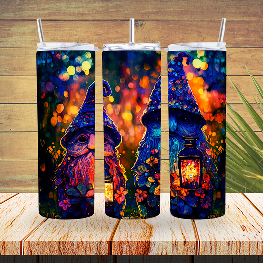 Ready to Use - Sublimation or Vinyl Tumbler Wraps  - Alcohol Ink Gnome - TW100437