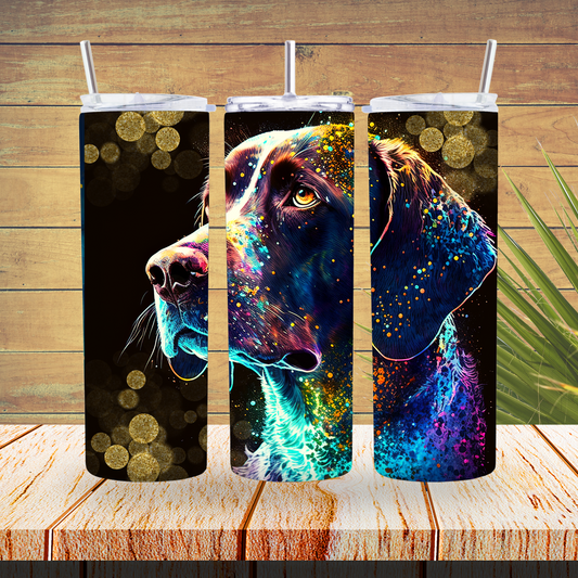 Ready to Use - Sublimation or Vinyl Tumbler Wraps  - Alcohol Ink Dog- TW100442