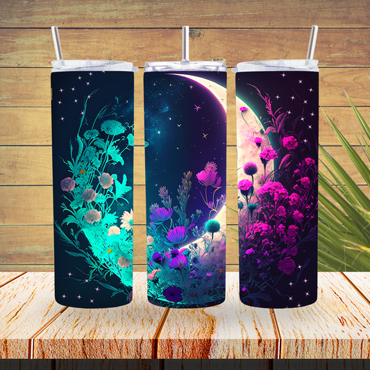 Ready to Use - Sublimation or Vinyl Tumbler Wraps  - Alcohol Ink Moon- TW100457