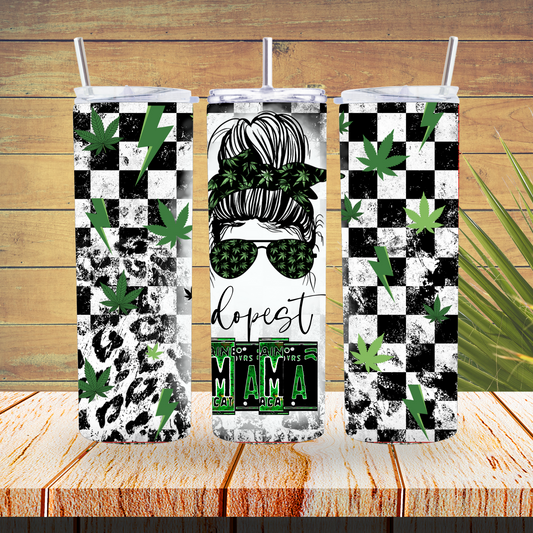 Ready to Use - Sublimation or Vinyl Tumbler Wraps  - Dopest Mama - TW100516