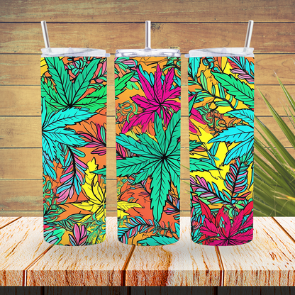 Ready to Use - Sublimation or Vinyl Tumbler Wraps  - Colour Weed Leaves - TW100534