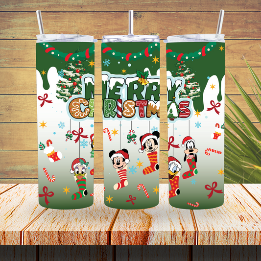 Vinyl Tumbler Wraps  - Mouse Merry Christmas - TW100630