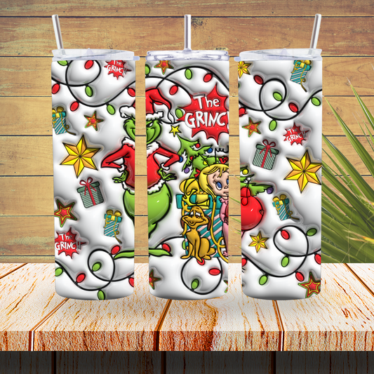 Ready to Use - Sublimation or Vinyl Tumbler Wraps  - Green Christmas - TW100626