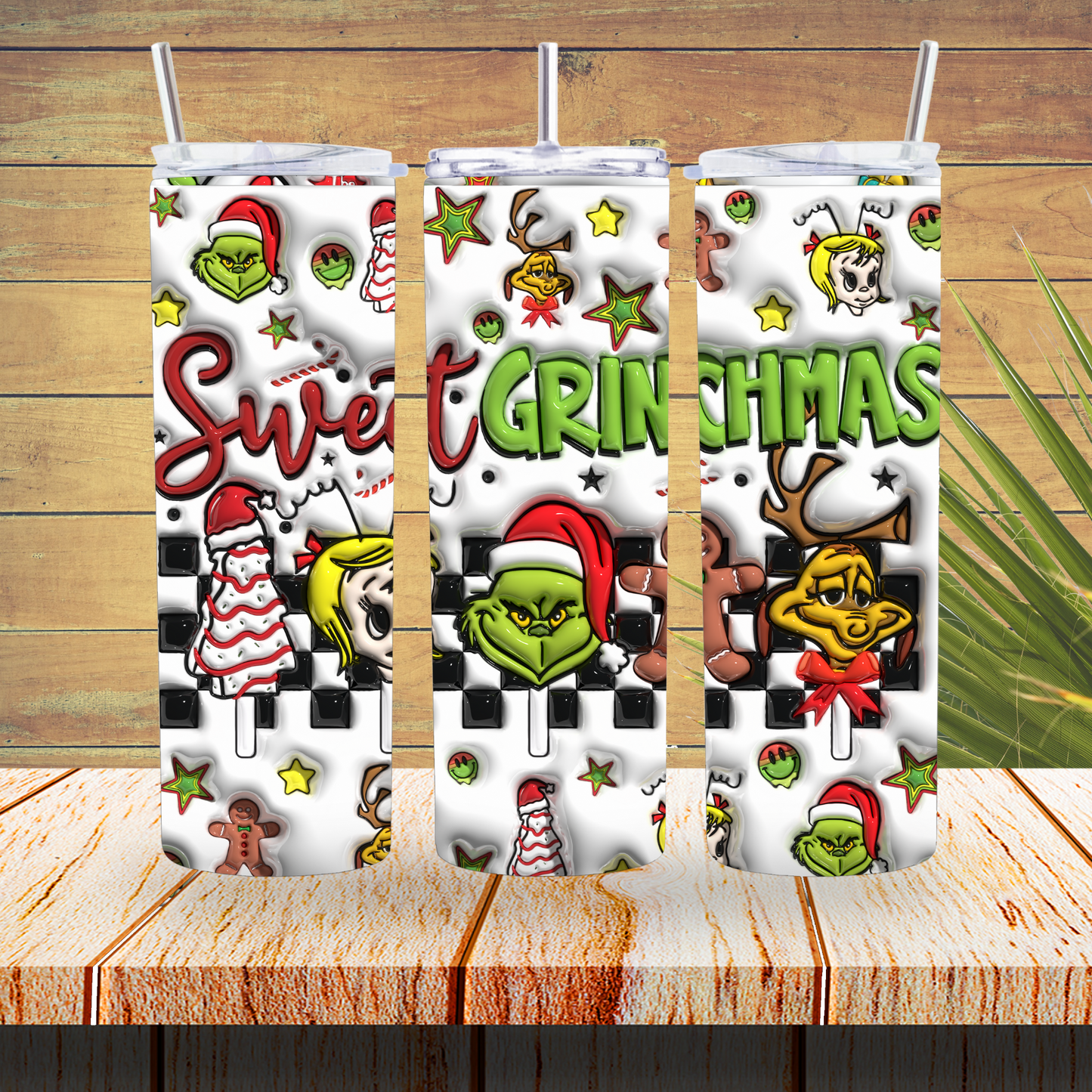 Vinyl Tumbler Wraps  - Sweet Grinchmas Christmas - TW100625