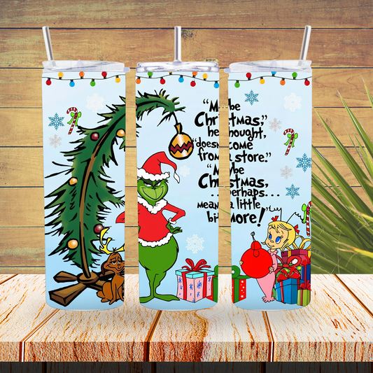 Ready to Use - Sublimation or Vinyl Tumbler Wraps  - Grinch - TW100640