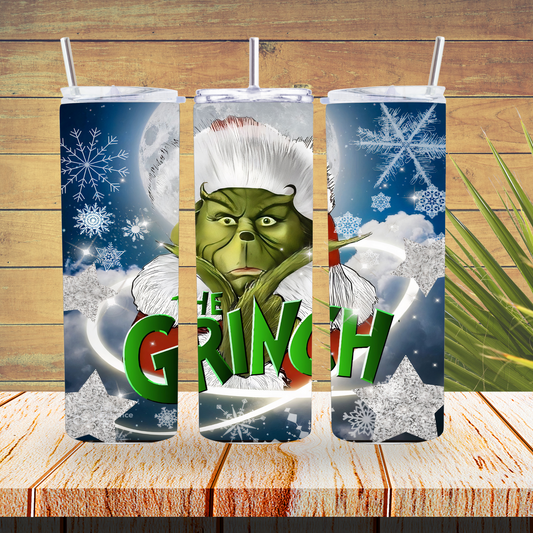 Ready to Use - Sublimation or Vinyl Tumbler Wraps  - Grinch - TW100641
