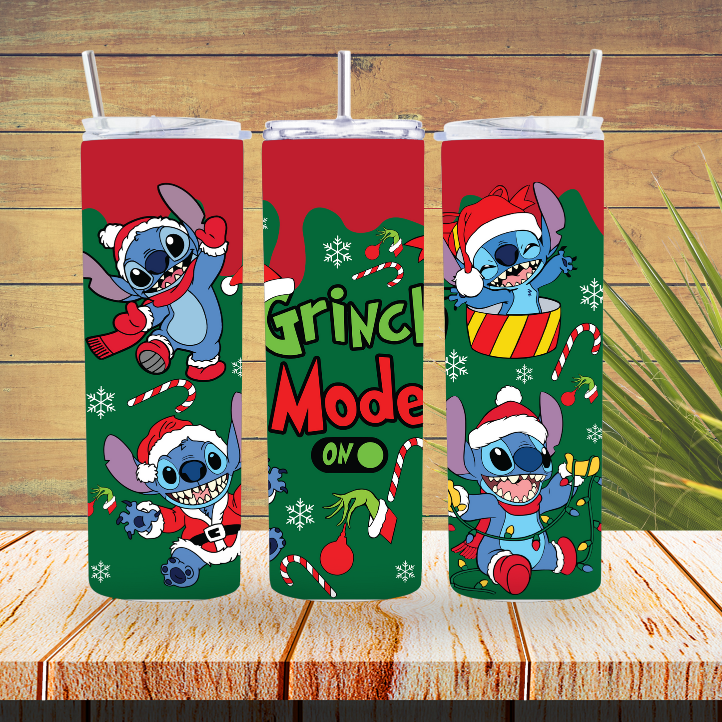 Ready to Use - Sublimation or Vinyl Tumbler Wraps  - Grinch Mode - TW100650