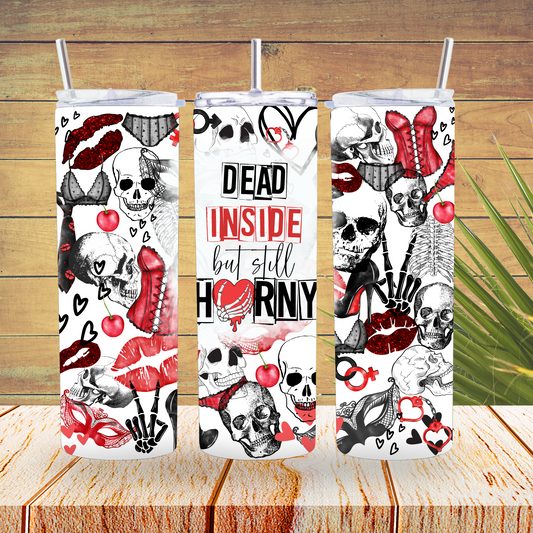 Ready to Use - Tumbler Wraps - Vinyl or Sublimation - Dead Inside - TW100681