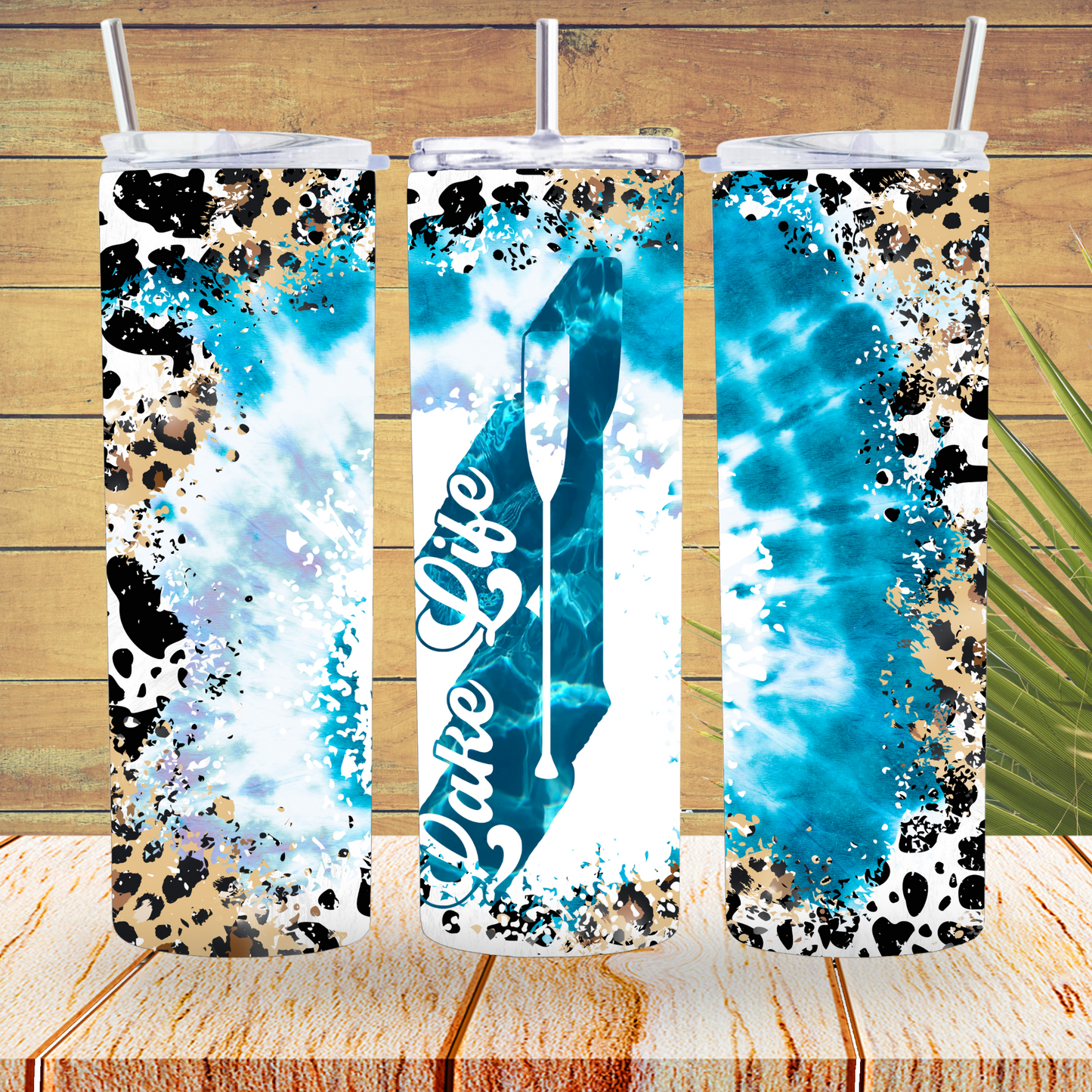 Ready to Use - Tumbler Wraps - Vinyl or Sublimation - Lake Life Tie Dye - TW100799