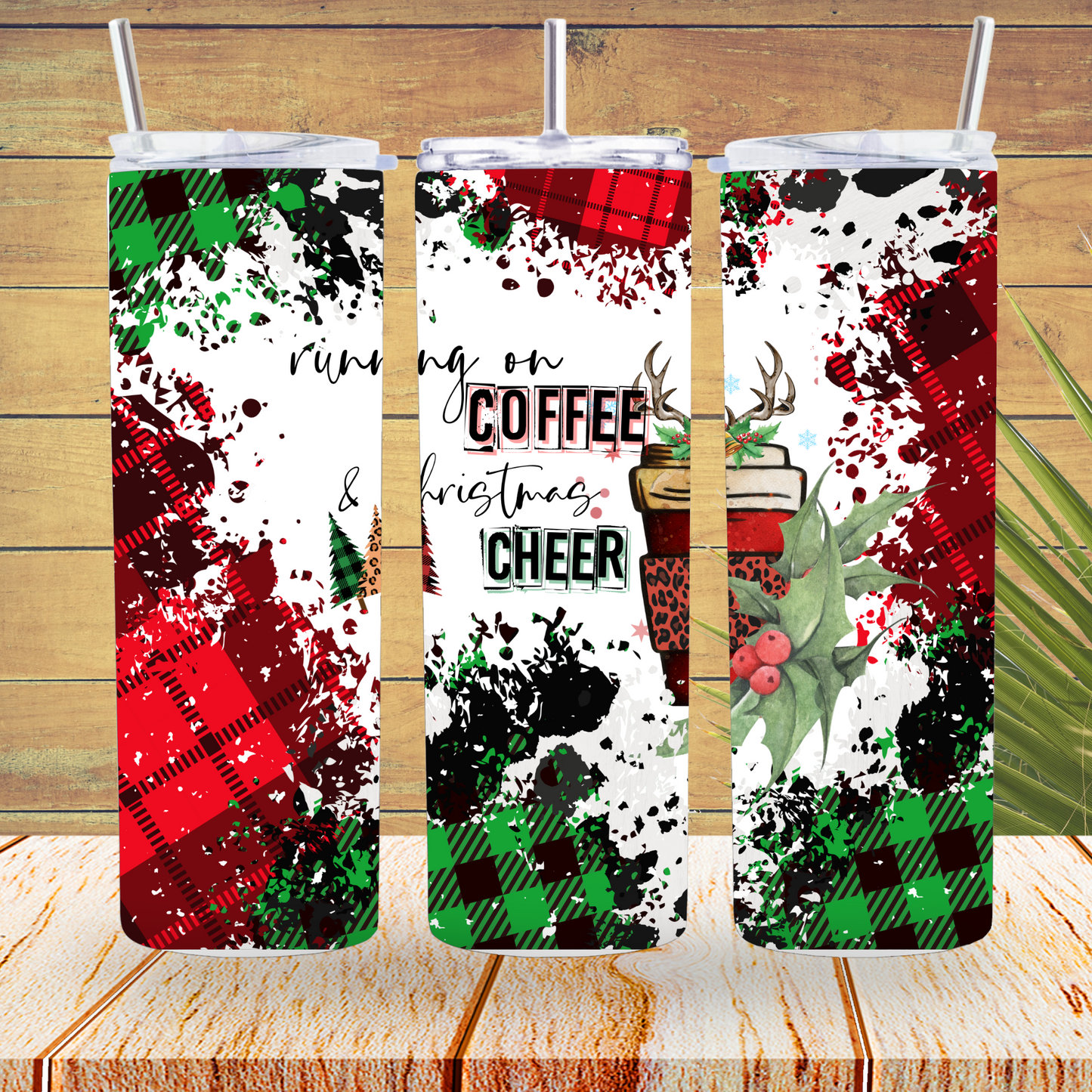 Ready to Use - Tumbler Wraps - Vinyl or Sublimation - Christmas Cheer - TW100894