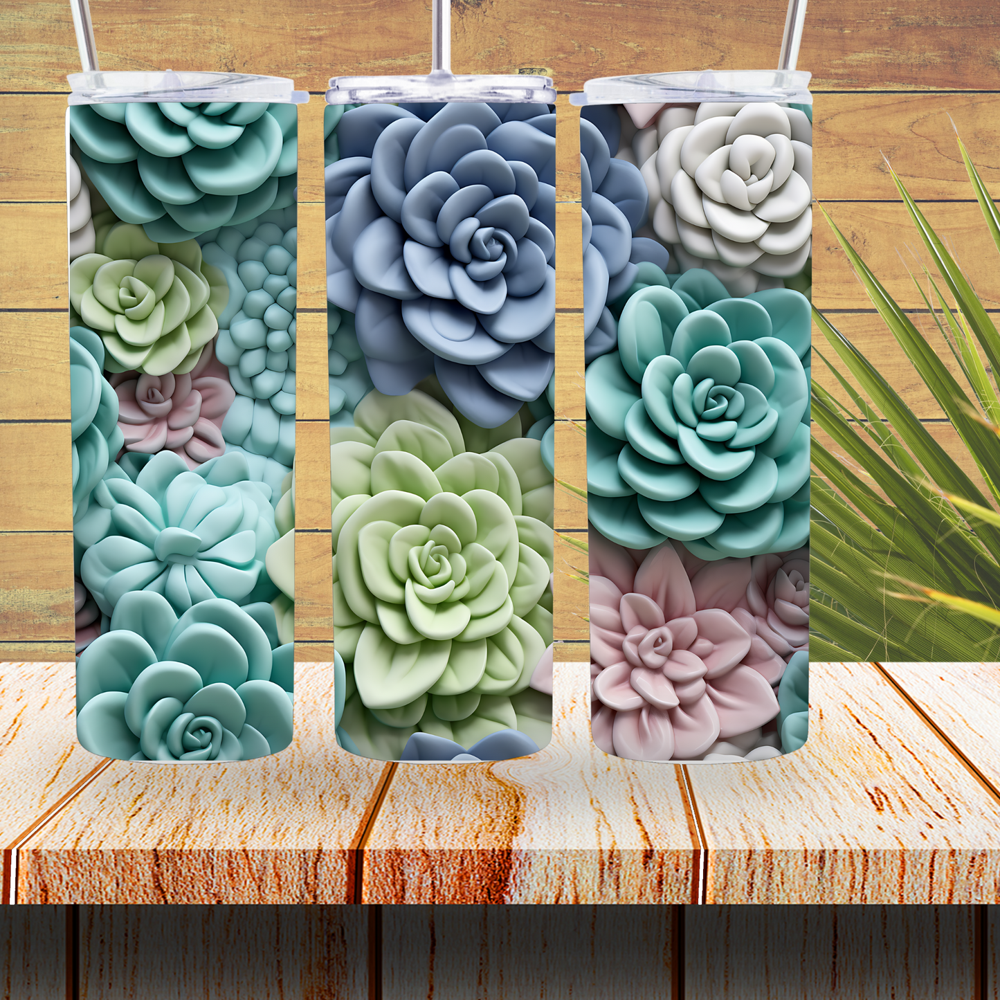 Tumbler Wraps  - 3D Succulent - TW100113 - Cutey K Blanks