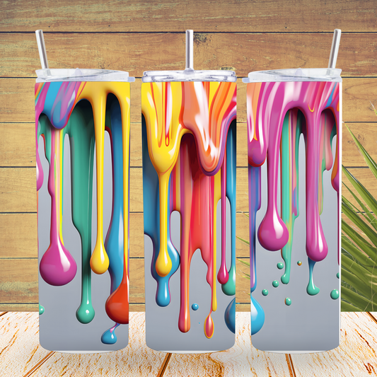 Ready to Use - Tumbler Wraps - Vinyl or Sublimation - Paint Drips - TW100709