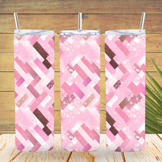 Ready to Use - Tumbler Wraps - Vinyl or Sublimation - Pretty Pink - TW100725