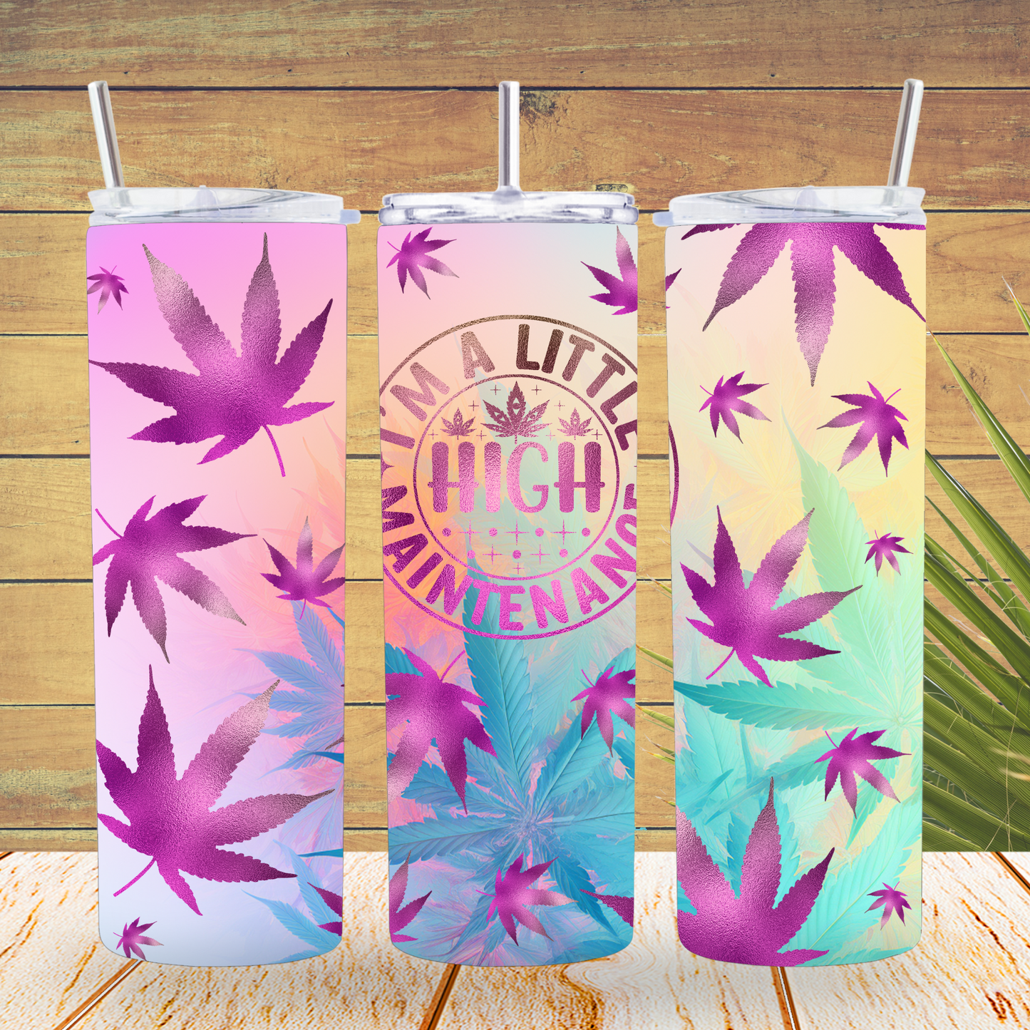 Ready to Use - Tumbler Wraps - Vinyl or Sublimation - Little High Maintenance - TW100711