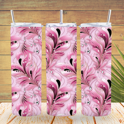 Ready to Use - Tumbler Wraps - Vinyl or Sublimation - Pretty Pink - TW100729