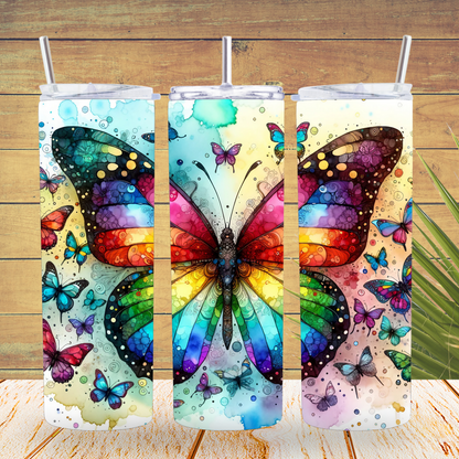 Ready to Use - Tumbler Wraps - Vinyl or Sublimation - Butterflies - TW100716