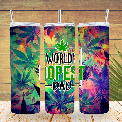 Ready to Use - Tumbler Wraps - Vinyl or Sublimation - World's Dopest Dad - TW100744